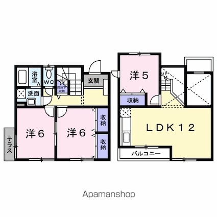 シャン・マンダリーヌＭ　Ｂ[3LDK/74.11m2]の間取図