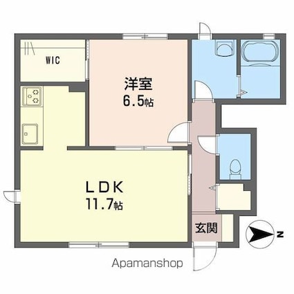 ディアス竹原[1LDK/46.49m2]の間取図