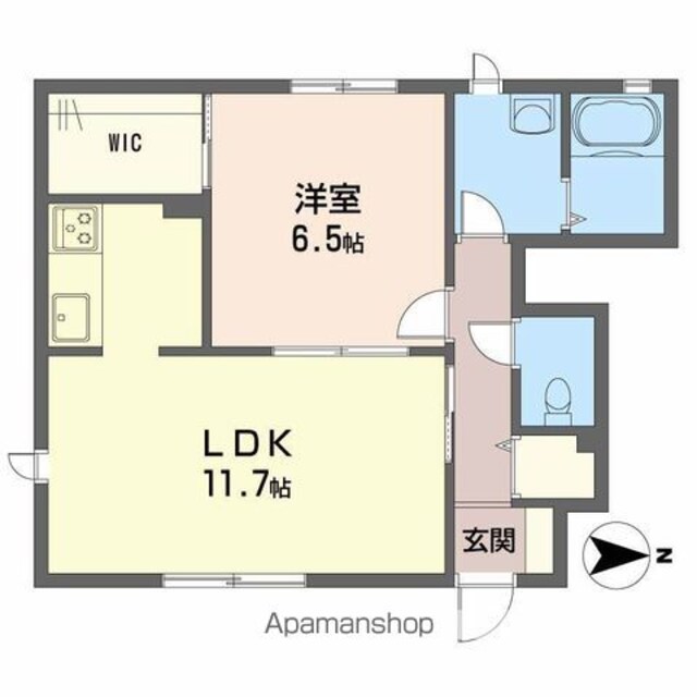 ディアス竹原[1LDK/46.49m2]の間取図