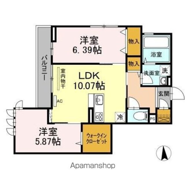Ａｍａｐｏｌａ　Ａｎｎｅｘ（アマポーラ　アネックス）[2LDK/55.78m2]の間取図