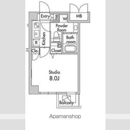 プライムアーバン南烏山[1K/25.11m2]の間取図