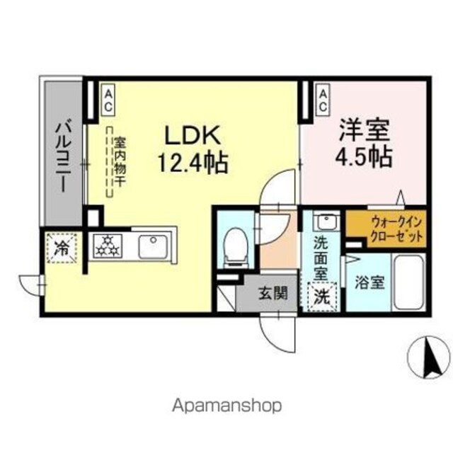 セレスティア東向島[1LDK/38.46m2]の間取図