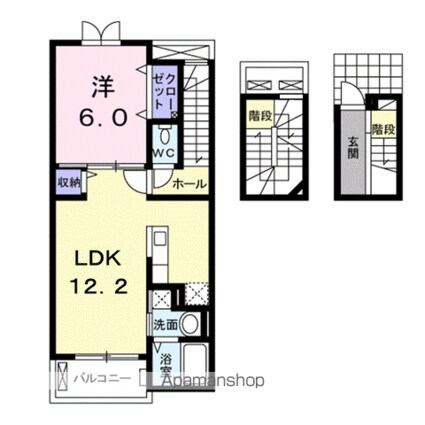 広島県福山市大門町１丁目[1LDK/52.99m2]の間取図