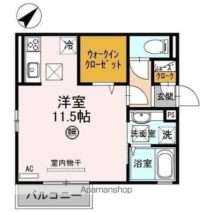 和歌山県和歌山市福島[1R/32.8m2]の間取図