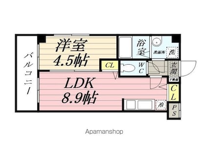 プラージュ幕張[1LDK/30.25m2]の間取図