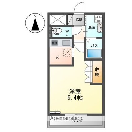 ベルクレスト．Ｋ[1K/30m2]の間取図