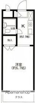 東京都世田谷区上馬４丁目[1R/18.69m2]の間取図