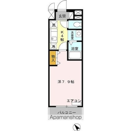 ＴＯＭＯＲＲＯＷ　ＨＥＩＧＨＴＳ[1K/25.5m2]の間取図
