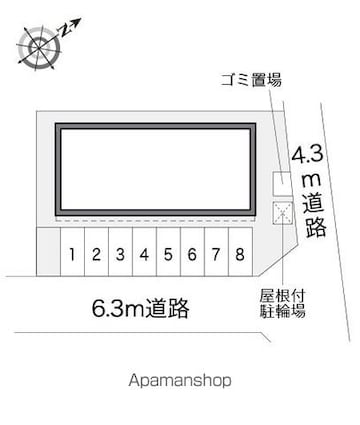 レオパレスルミエール高出[2DK/49.68m2]の配置図