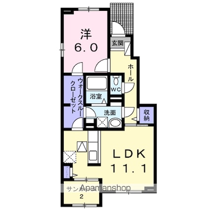 カーサ　エテルナ　Ⅱ[1LDK/50.6m2]の間取図