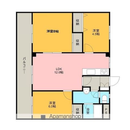 ステータスヒル甲府六番館[3LDK/63.07m2]の間取図