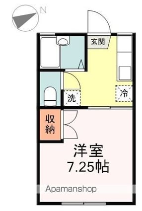 メゾンラフィーネ[1K/23.1m2]の間取図