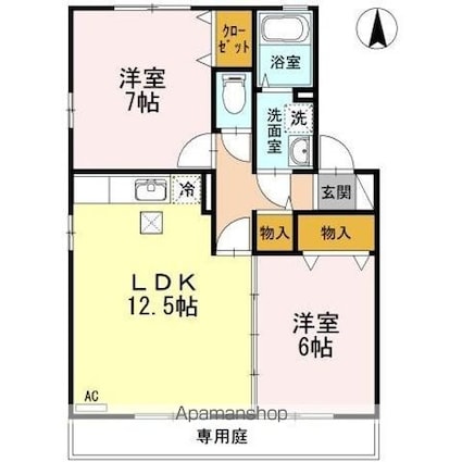 リビングタウン高岡Ⅱ[2LDK/57.17m2]の間取図