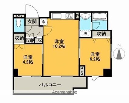 東京都台東区台東３丁目[2LDK/47.11m2]の間取図