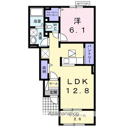ロゼア[1LDK/50.09m2]の間取図