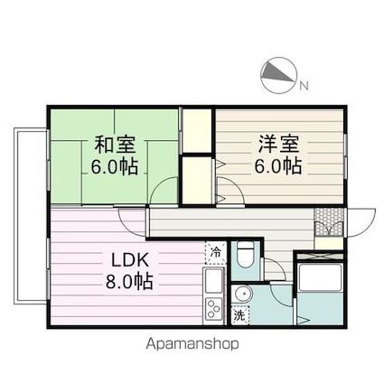 千葉県千葉市稲毛区黒砂１丁目[2DK/49.4m2]の間取図