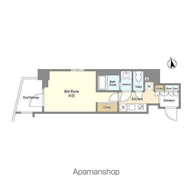 フレシア祐天寺[1K/27.67m2]の間取図