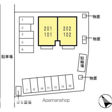 エトワール　三浦[2LDK/68.25m2]の配置図