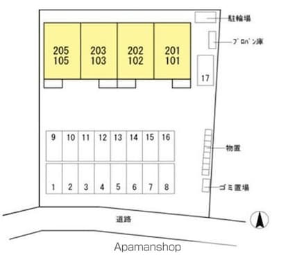 サンハイム[1LDK/42.51m2]の配置図