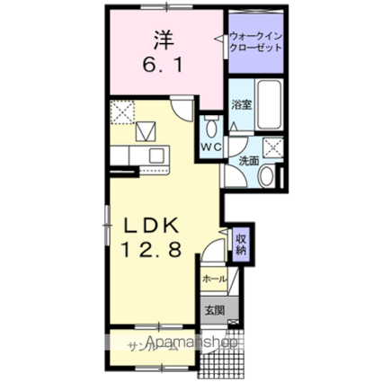 シャルマン　酒門Ｒ[1LDK/50.13m2]の間取図