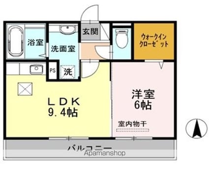 グロリア　Ｂ棟[1LDK/40.04m2]の間取図