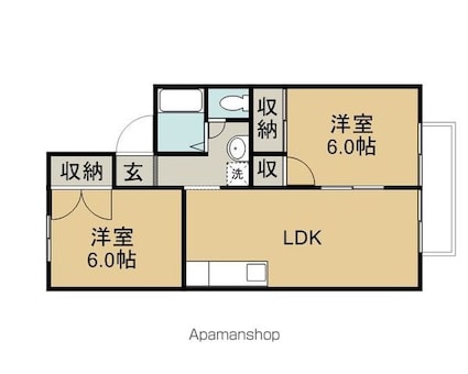 サニーヒルＡ[2LDK/50.09m2]の間取図