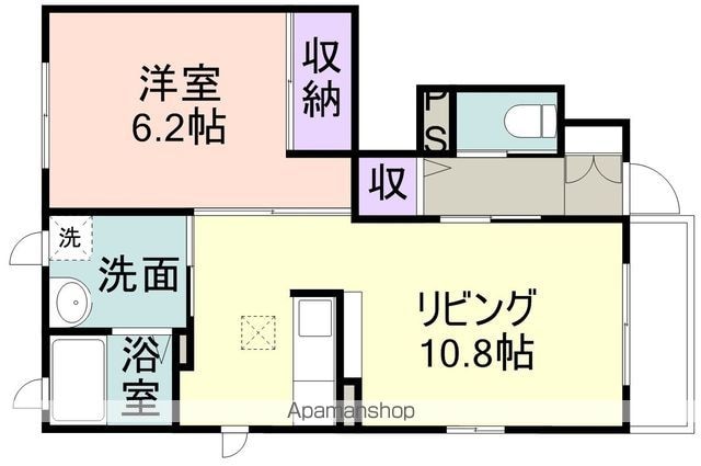和歌山県和歌山市六十谷[1LDK/43.05m2]の間取図
