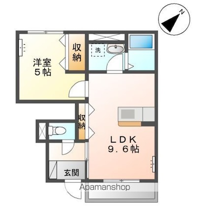 アラ・モードⅡ[1LDK/38.1m2]の間取図