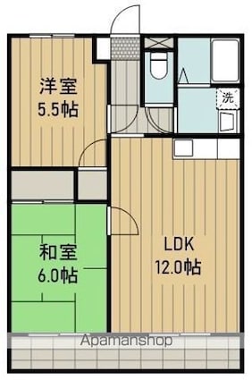 尾崎レジデンス[2LDK/51.97m2]の間取図