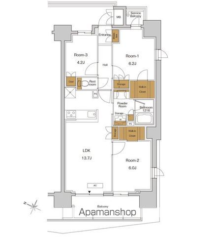 【北区東十条のマンションの間取り】