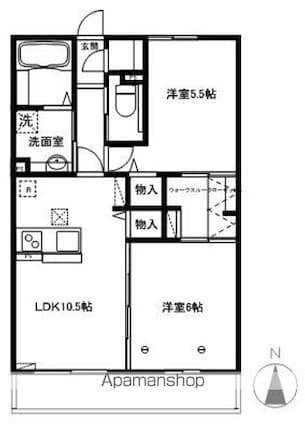 ルミエール青木島[2LDK/54.18m2]の間取図