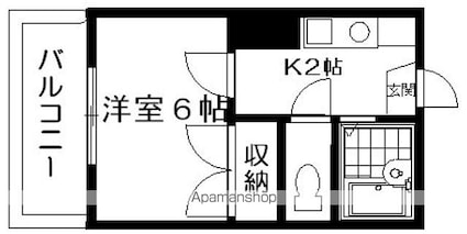 オクトスクエア[1K/18.63m2]の間取図