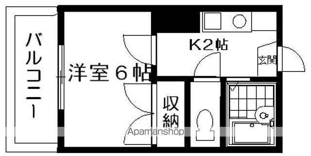 高知県高知市西秦泉寺[1K/18.63m2]の間取図