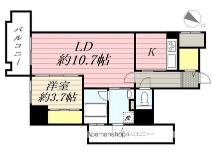 Ｔｈｅ　ＣＲＯＳＳ－ｍｅｎｔ（ザ　クロスメント）[1LDK/46.14m2]の間取図