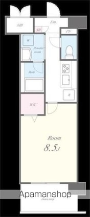ＣＯＮＳＴＥＬＬＡＴＩＯＮ[1K/29.76m2]の間取図