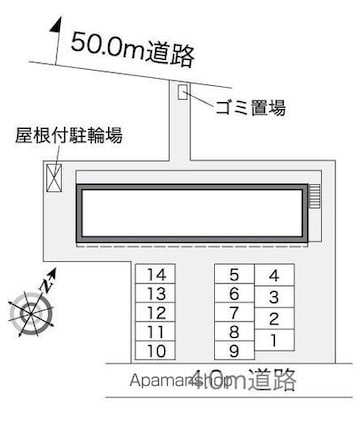 レオパレス櫻花[1K/23.18m2]の配置図