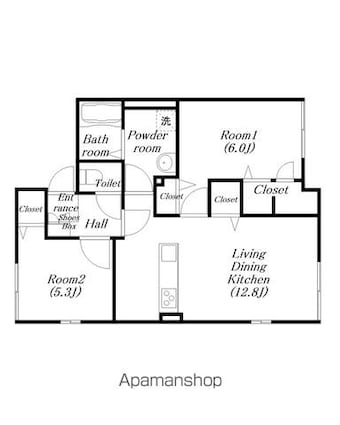 ベルリード平田町[2LDK/58.25m2]の間取図