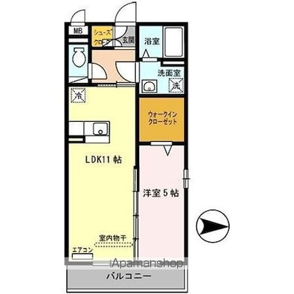 和歌山県和歌山市杭ノ瀬[1LDK/41.95m2]の間取図