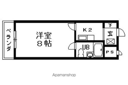 フェイディアス[1K/21m2]の間取図