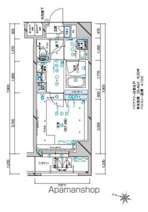 メインステージ板橋本町駅前Ⅱ[1K/26.46m2]の間取図