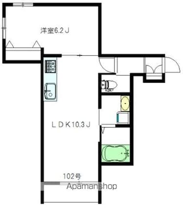 高円寺ヒルズ[1LDK/40.59m2]の間取図