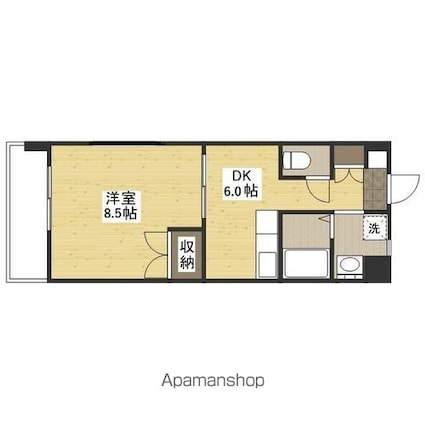 クレール長楽寺[1DK/32.31m2]の間取図