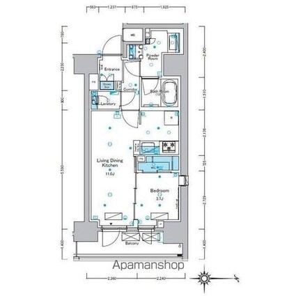 ルフォンプログレ浅草入谷[1LDK/40.49m2]の間取図