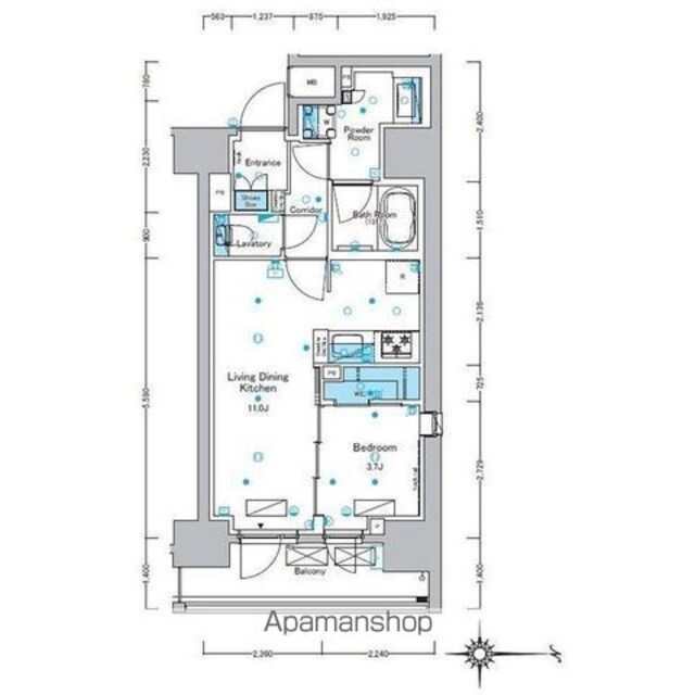 ルフォンプログレ浅草入谷[1LDK/40.49m2]の間取図