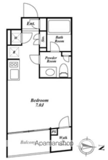 ＫＤＸレジデンス下馬[1R/25.34m2]の間取図