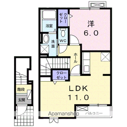 カサブランカ[1LDK/45.48m2]の間取図