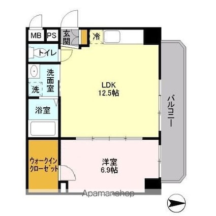 グローセインゼル湯島[1LDK/43.26m2]の間取図