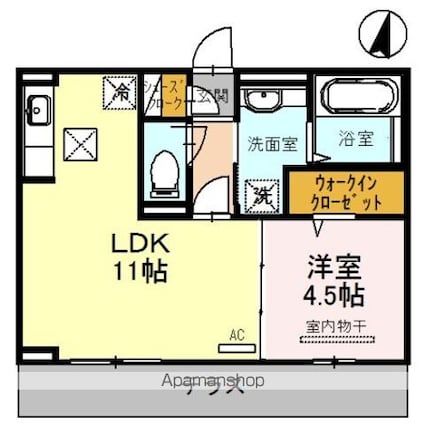 エスペランサ四番館[1LDK/40.04m2]の間取図