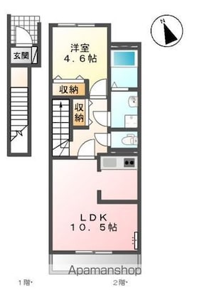 茨城県神栖市高浜[1LDK/42.89m2]の間取図