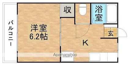 マロンハイツＥ[1K/23.7m2]の間取図